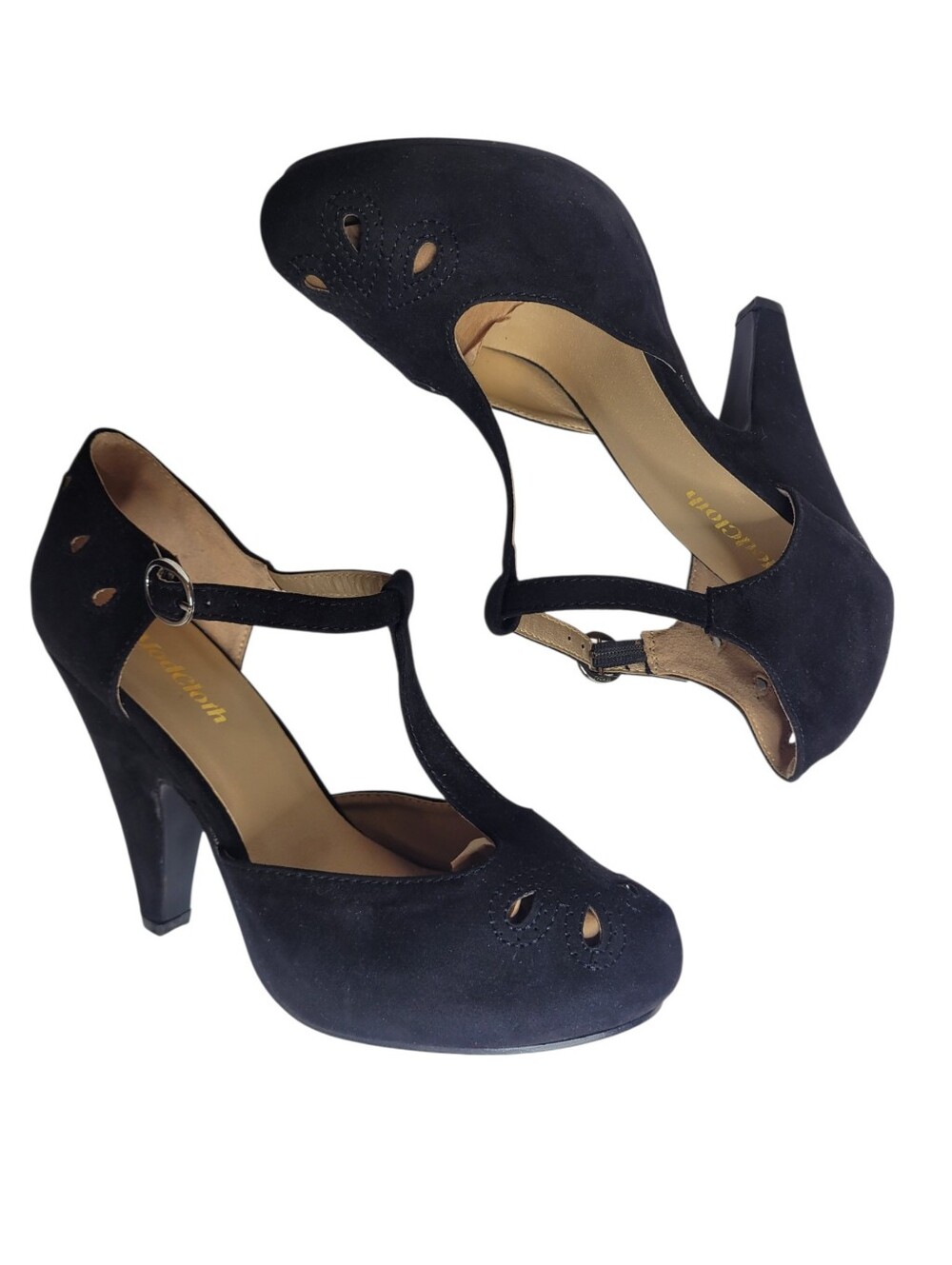 Modcloth T-strap Black Heels Size 8 - Picture 4 of 7